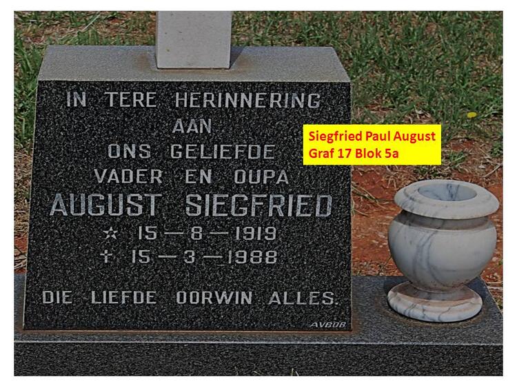 AUGUST Siegfried Paul 1919-1988