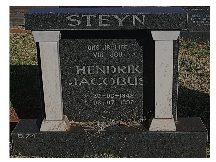 STEYN Hendrik Jacobus 1942-1992