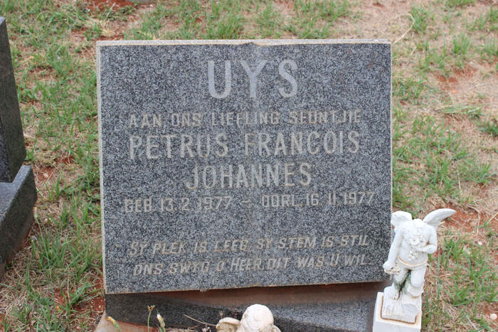 UYS Petrus Francois Johannes 1977-1977