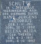 SCHUTTE Hans Jurgens Pretorius 1911-1992 & Helena Alida THERON 1915-1992