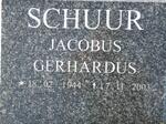 SCHUUR Jacobus Gerhardus 1944-2003