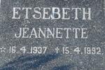 ETSEBETH Jeanette 1937-1992