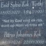 KOK Petrus Johannes 1924-2008 & Enid Sylvia WERTH 1921-1991