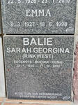 BALIE Sarah Georgina nee RINKWEST 1930-2002