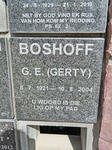 BOSHOFF G.E. 1921-2004
