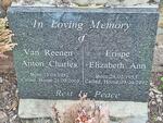 REENEN Anton Charles, van 1951-2010 & Elizabeth Ann ERISPE 1953-2012
