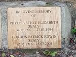 SEALY Gordon Patrick Edwin 1916-2004 & Phyllis Ethel Elizabeth 1907-1994