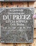 PREEZ Lucia Sophia, du nee BOTHA 1947-2023