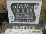 EKSTEEN Maria Elizabeth 1930-2013