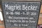 BECKER Magriet 1940-2020