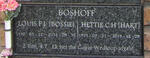 BOSHOFF Louis P.J. 1930-2012 & Hettie C.H. HART 1935-2019