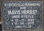 HERBST Mavis nee STEYL 1923-2011