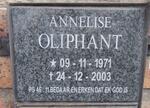 OLIPHANT Annelise 1971-2003