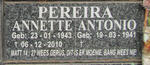 PEREIRA Antonio 1941- & Annette 1943-2010
