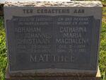 MATTHEE Abraham Johannes Christiaan 1917-1970 & Catharina Maria Magdalena 1904-1982
