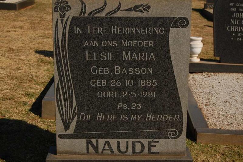 NAUDE Elsie Maria nee BASSON 1885-1981