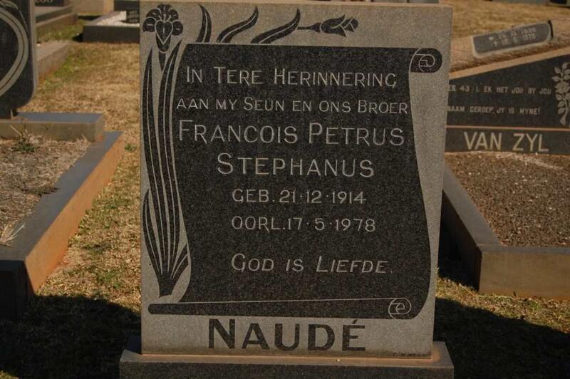 NAUDE Francois Petrus Stephanus 1914-1978