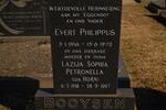BOOYSEN Evert Philippus 1916-1972 & Lazija Sophia Petronella HORN 1918-1997
