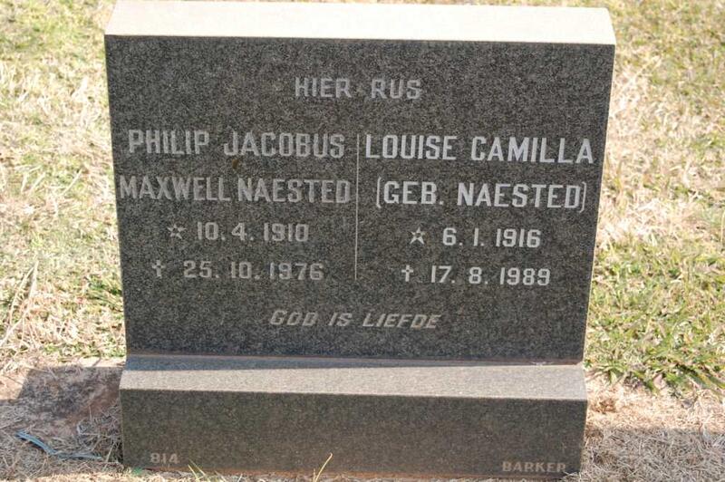 NAESTED Philip Jacobus Maxwell 1910-1976 & Louise Camilla NAESTED 1916-1989