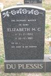 PLESSIS Elizabeth M.C., du 1903-1987