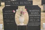 RENEN Andries Christoffel 1913-1977 & Martha Maria Hendrina VAN WYK 1921-2000