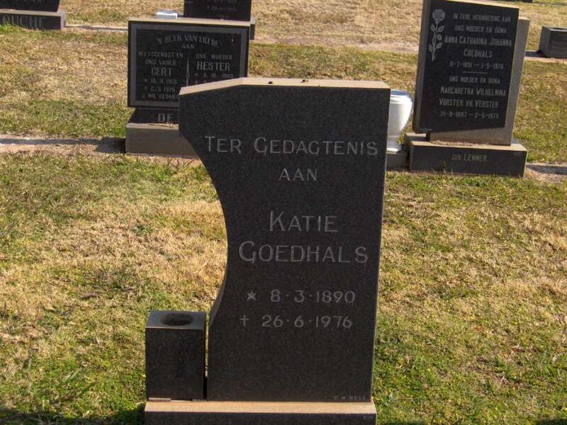 GOEDHALS Katie 1890-1976