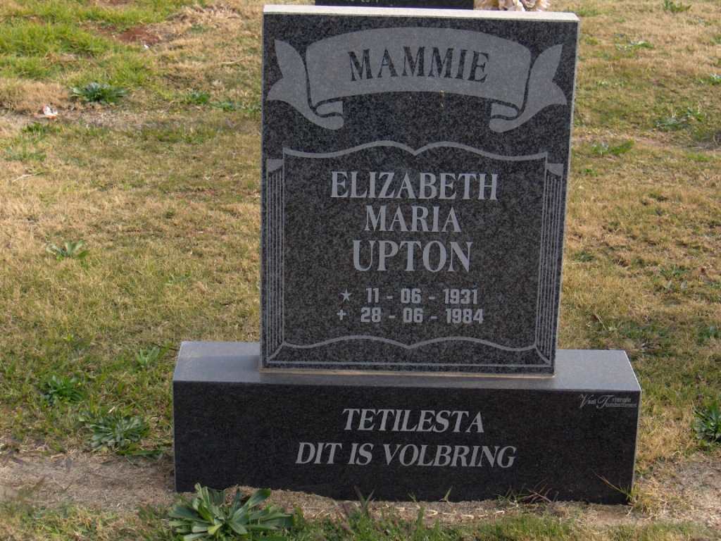 UPTON Elizabeth Maria 1931-1984