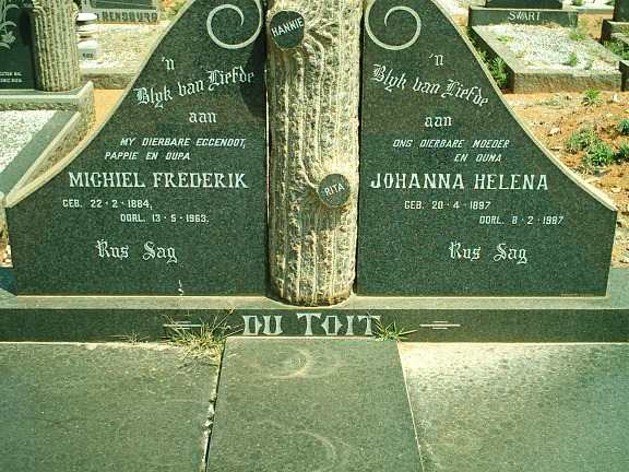 TOIT Michiel Frederik, du 1884-1963 & Johanna Helena 1897-1987