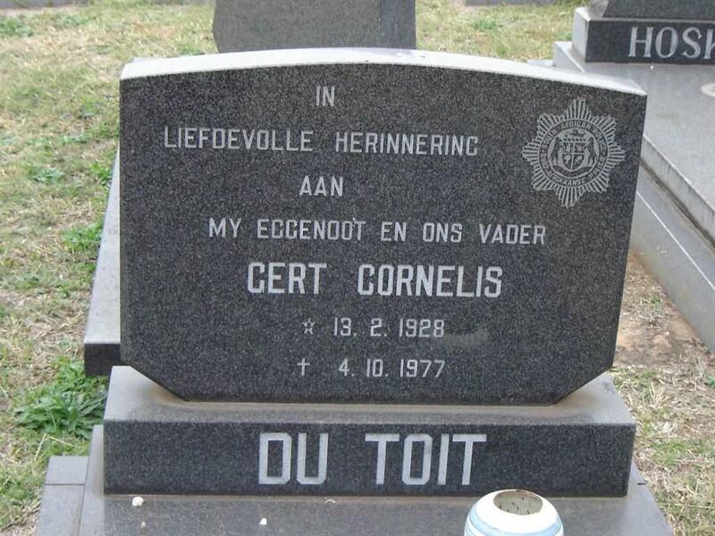 TOIT Gert Cornelis, du 1928-1977
