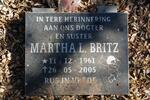BRITZ Martha L. 1961-2005