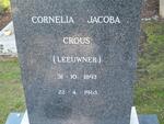 CROUS Cornelia Jacoba nee LEEUWNER 1893-1963