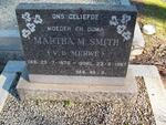 SMITH Martha M. nee V.D. MERWE 1870-1967