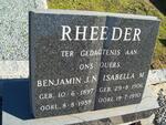 RHEEDER Benjamin J.N. 1897-1959 & Isabella M. 1906-1990