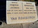 ROMBURGH Hendrik Jacobus 1863-1938 & Magdalena SMIT 1865-1954