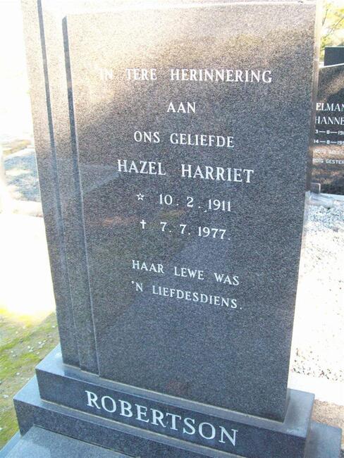 ROBERTSON Hazel Harriet 1911-1977