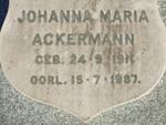 ACKERMANN Johanna Maria 1911-1987