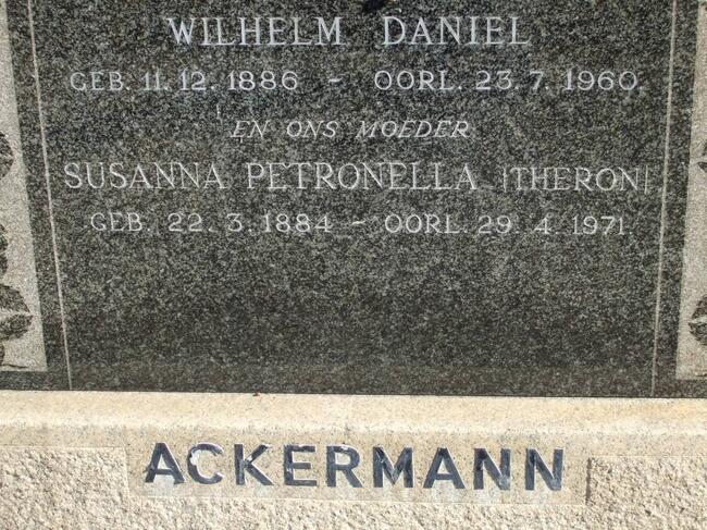 ACKERMANN Wilhelm Daniel 1886-1960 & Susanna Petronella THERON 1884-1971
