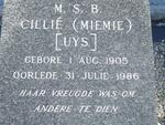 CILLIE M.S.B. nee UYS 1905-1986