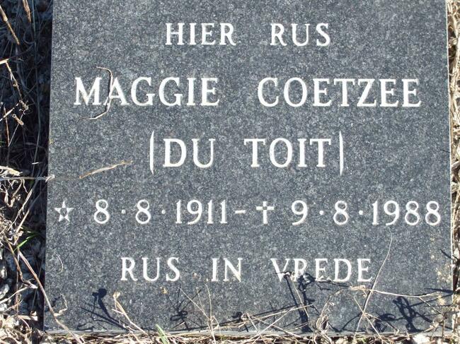 COETZEE Maggie nee DU TOIT 1911-1988