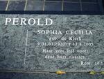PEROLD Sophia Cecilia nee DE KLERK 1920-2005