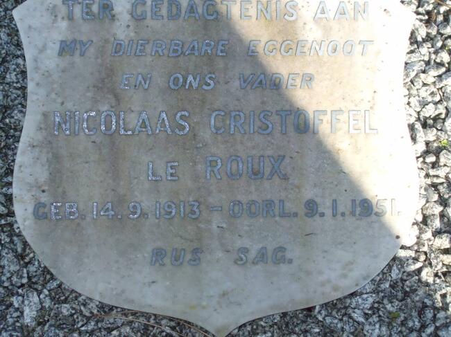 ROUX Nicolaas Christoffel, le 1913-1951