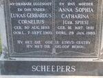 SCHEEPERS Lukas Gerhardus Cornelius 1893-1960 & Anna Sophia Catharina SPIES 1891-1980