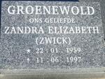 GROENEWALD Zandra Elizabeth nee ZWICK 1959-1997