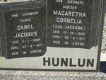HUNLUN Carel Jacobus 1889-1971 & Margaretha Cornelia JACKSON 1902-1971