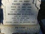 PETRIE Frank Henry 1906-1951 & Magdalena Elizabeth DE KLERK 1913-1974