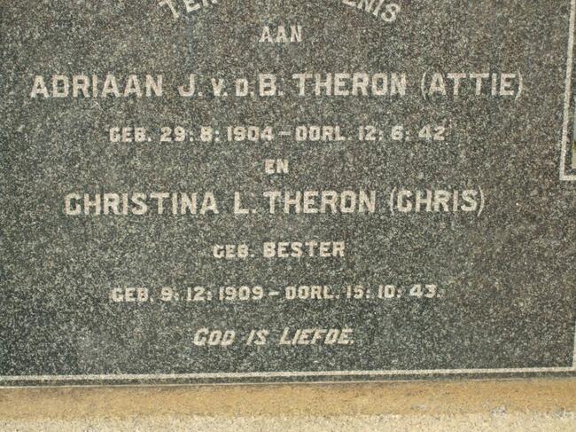 THERON Adriaan J. v.d.B. 1904-1942 & Christina L. BESTER 1909-1943