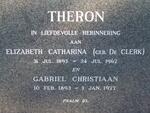 THERON Gabriel Christiaan 1893-1977 & Elizabeth Catharina DE CLERK 1893-1967