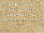 VENTER Anna E.C. nee SWARTS 1904-1949