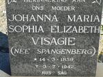 VISAGIE Johanna Maria Sophia Elizabeth nee SPANGENBERG 1859-1942