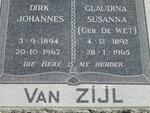 ZIJL Dirk Johannes, van 1894-1967 & Claudina Susanna DE WET 1892-1965